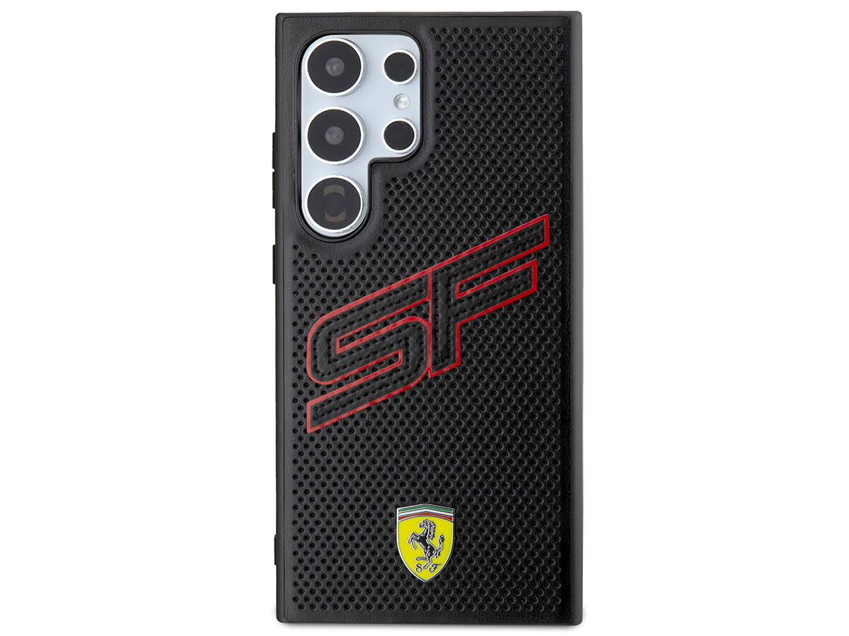 Ferrari SF Perforated Case Zwart - Samsung Galaxy S24 Ultra hoesje