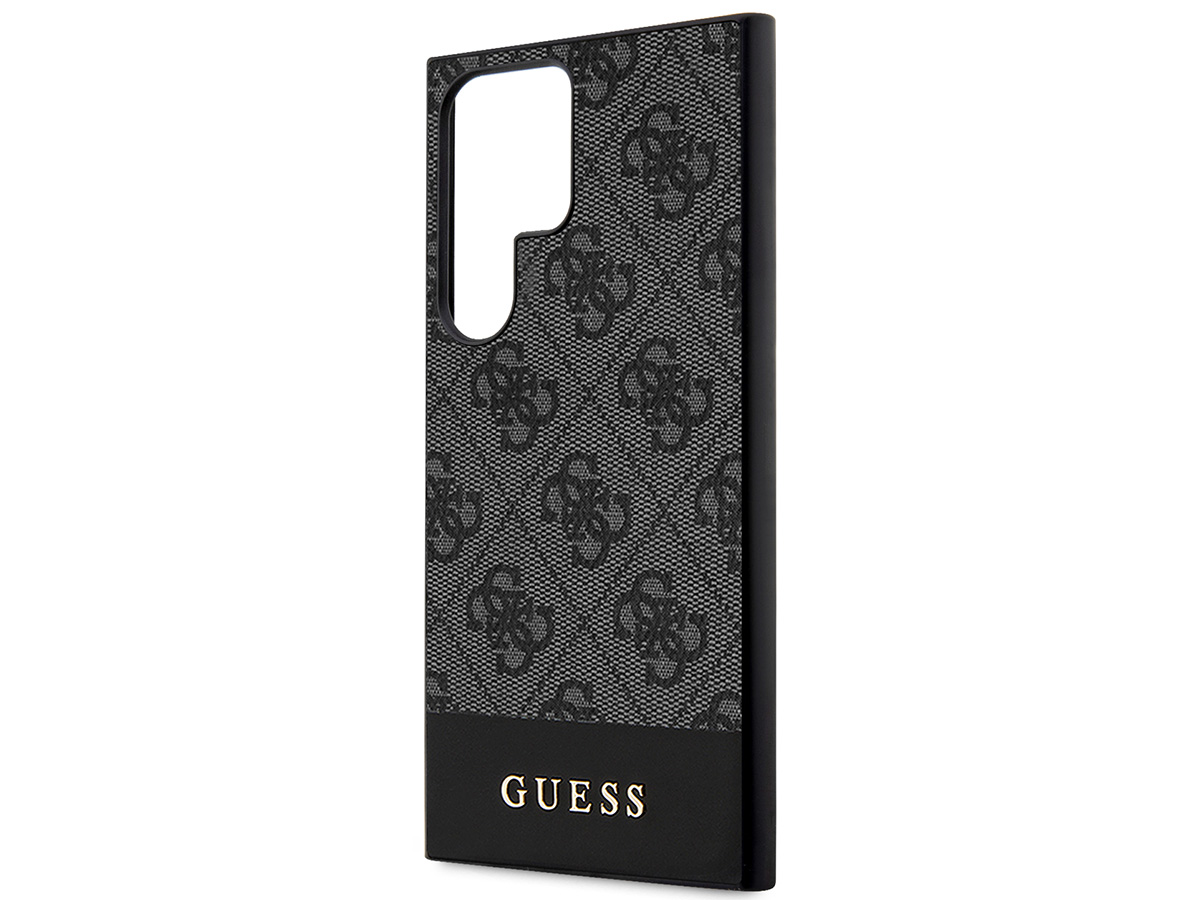 Guess Monogram Stripe Case Grijs - Samsung Galaxy S24 Ultra hoesje