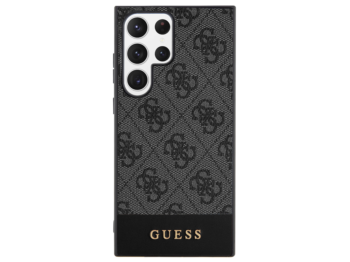 Guess Monogram Stripe Case Grijs - Samsung Galaxy S24 Ultra hoesje