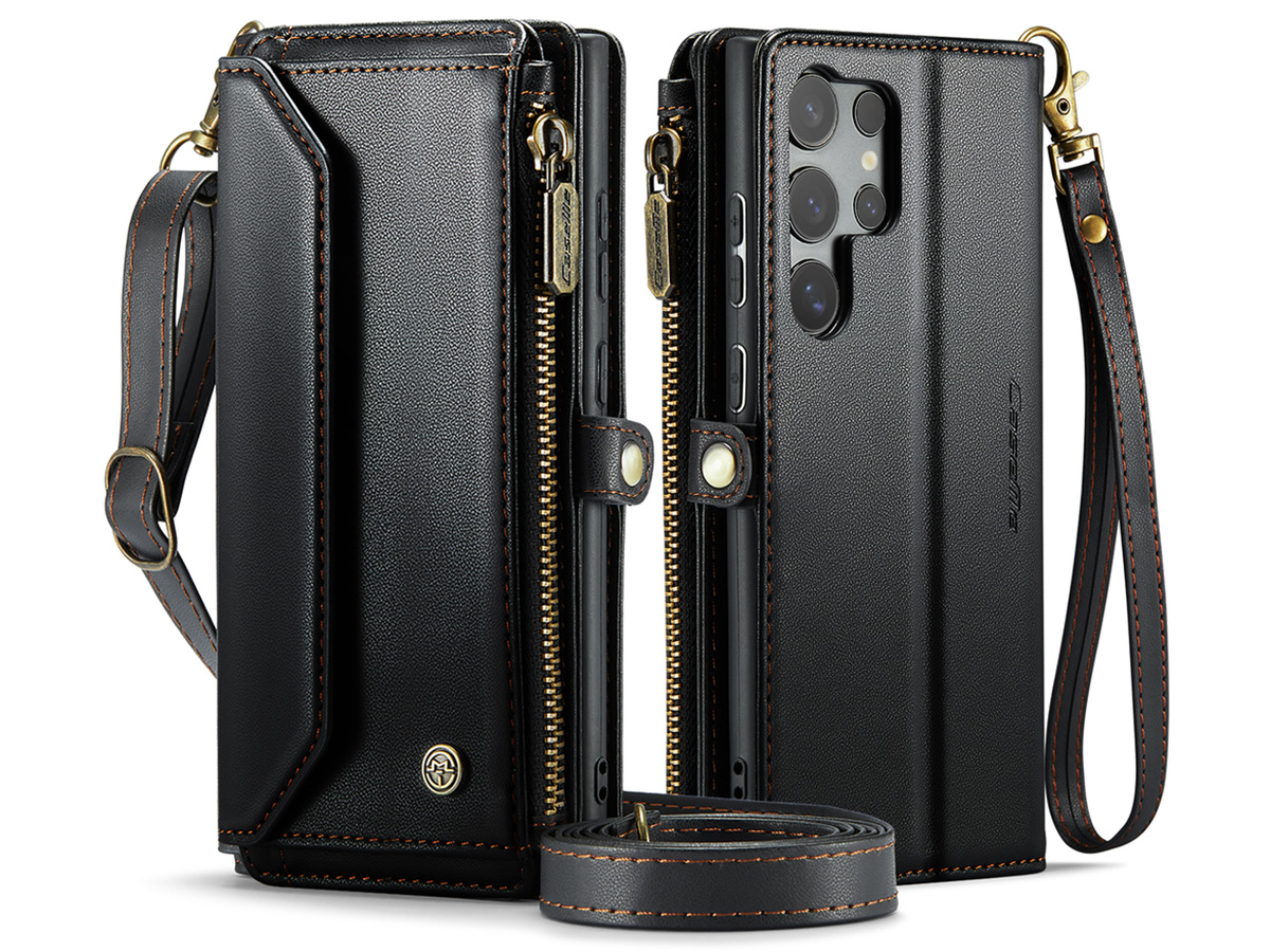 CaseMe Crossbody Wallet Ritsvak Case - Samsung Galaxy S25 Ultra Hoesje