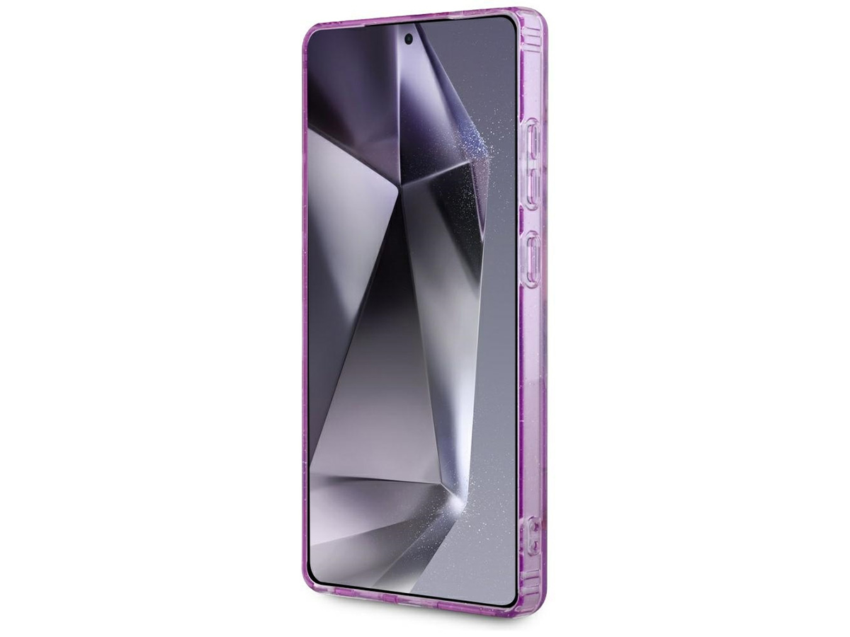 Guess Flowers MagSafe Case Paars - Samsung Galaxy S25 Ultra hoesje