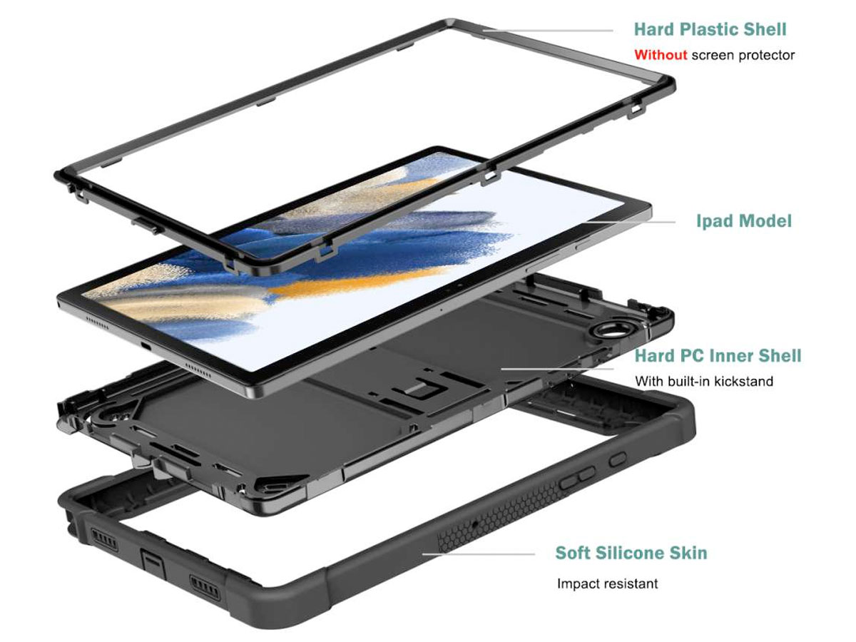 Just in Case Shock Proof Case - Samsung Galaxy Tab A8 hoesje