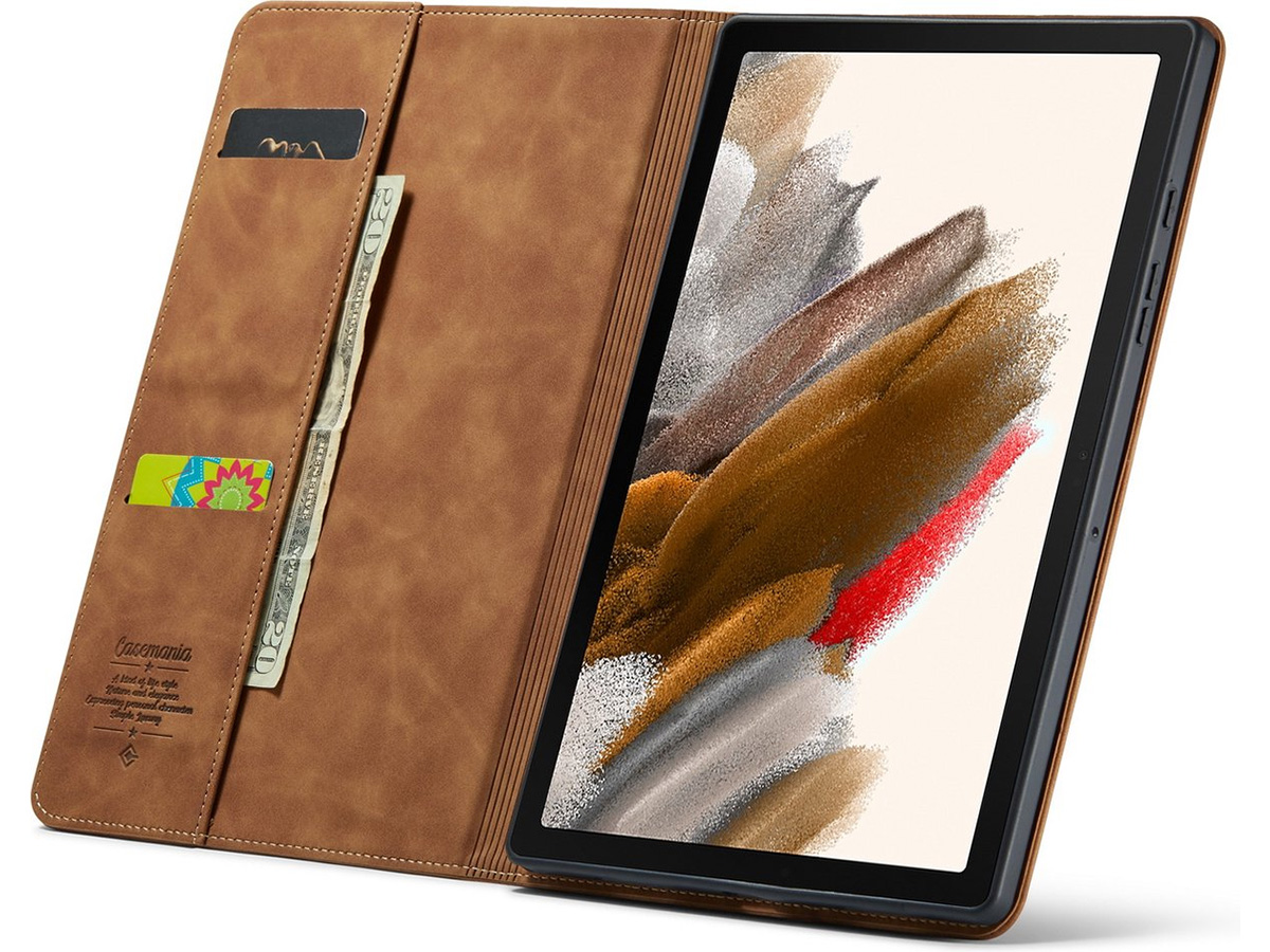 CaseMania Slim Stand Folio Case Bruin - Samsung Galaxy Tab A9+ hoesje