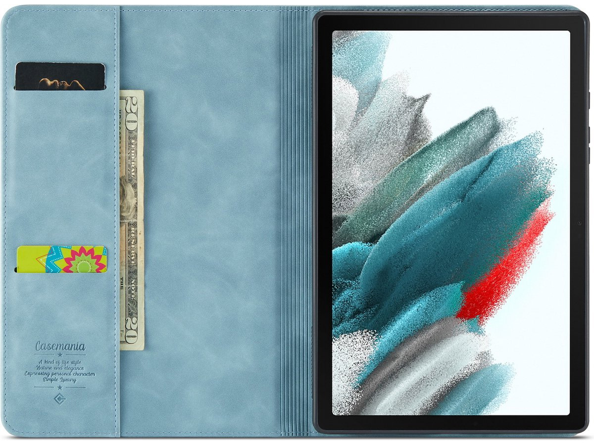 CaseMania Slim Stand Folio Case Aqua - Samsung Galaxy Tab A9+ hoesje