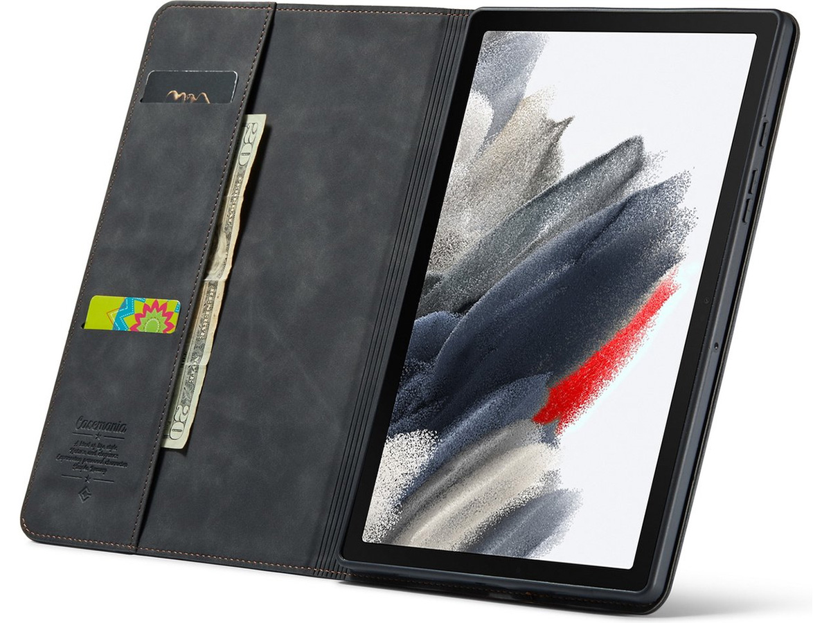 CaseMania Slim Stand Folio Case Zwart - Samsung Galaxy Tab A9+ hoesje