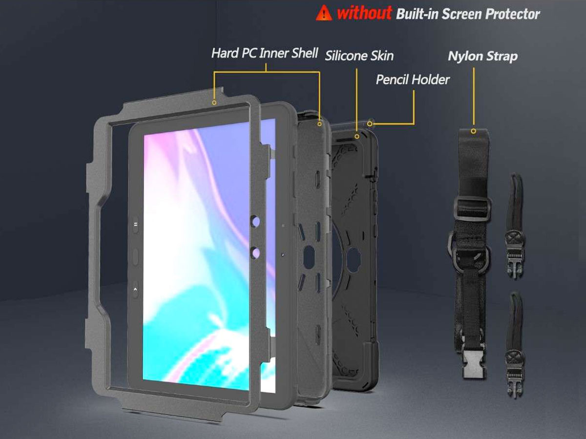 Airstrap Rugged Case - Samsung Galaxy Tab Active Pro Hoes met Handvat