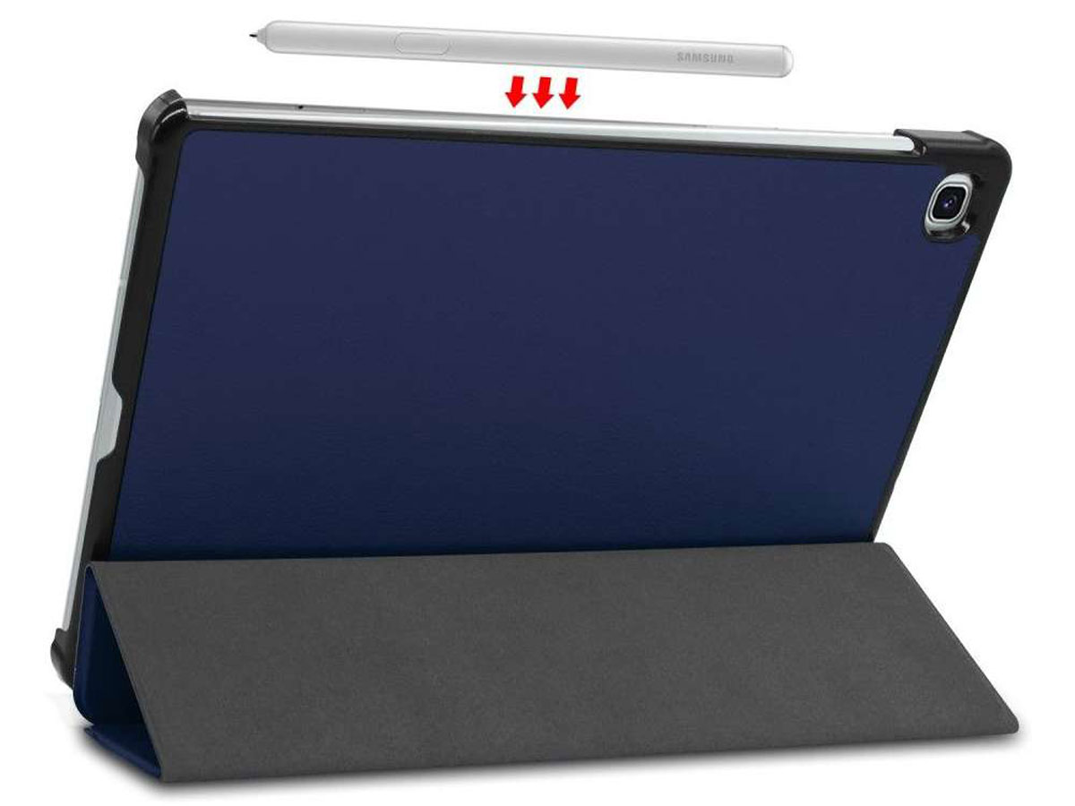 Smart Tri-Fold Bookcase Blauw - Samsung Galaxy Tab S6 Lite Hoesje