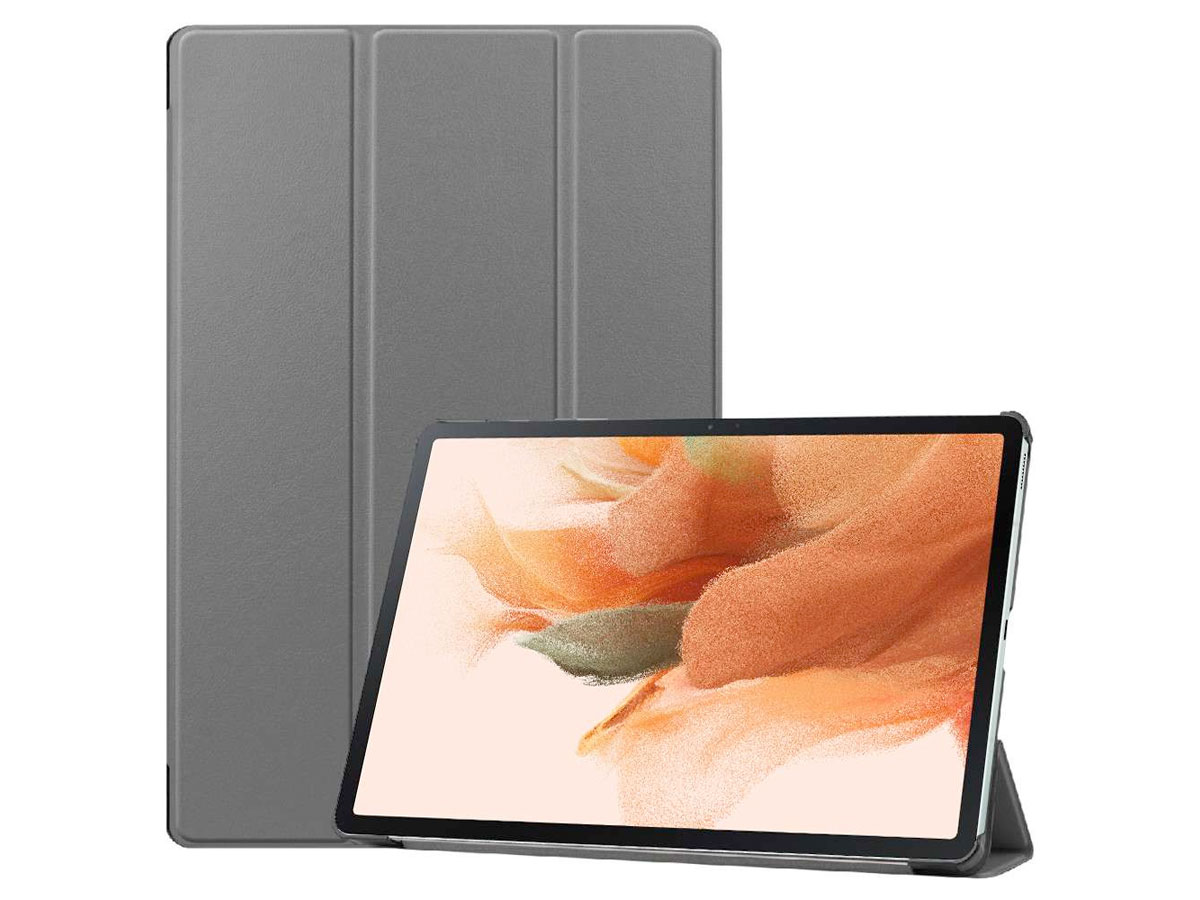 Smart Bookcase Grijs - Samsung Galaxy Tab S7 FE Hoesje