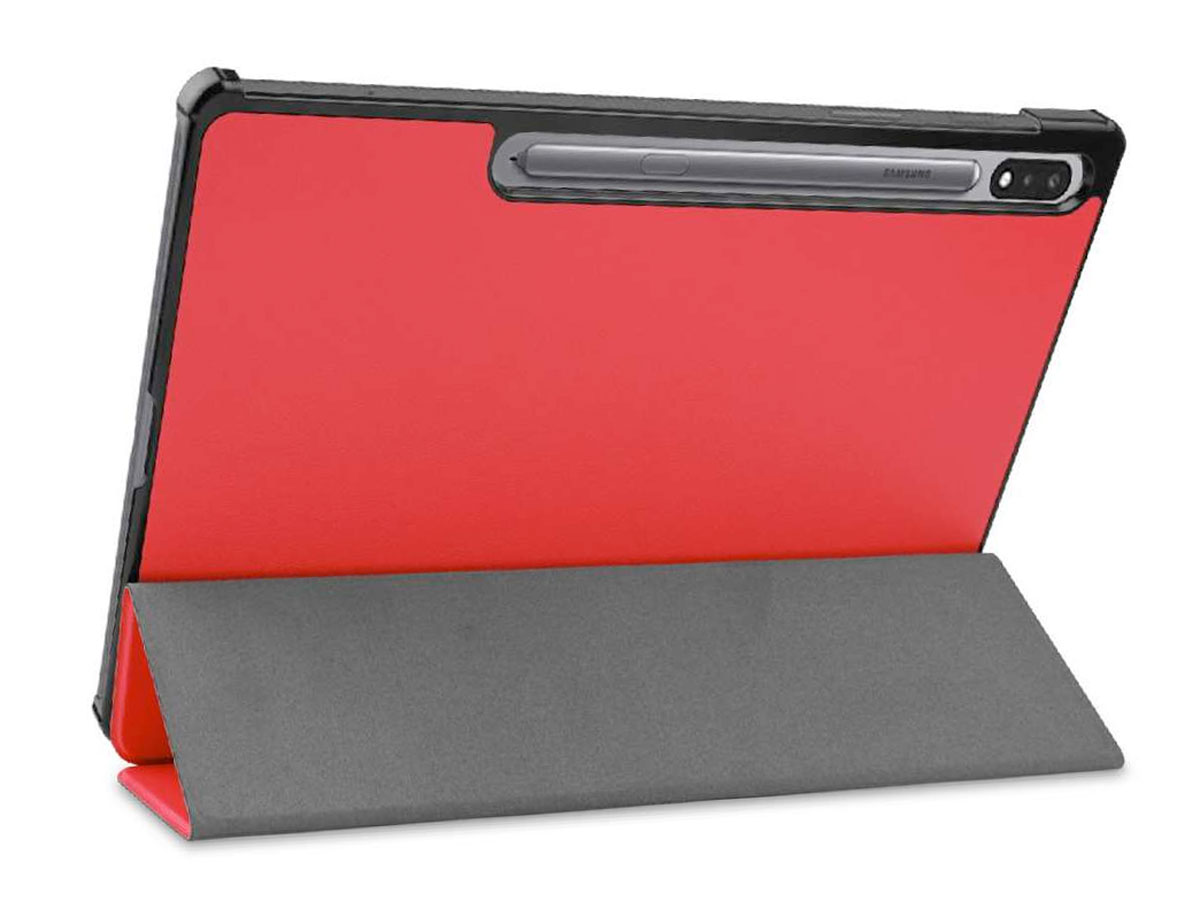 Smart Bookcase Rood - Samsung Galaxy Tab S7 FE Hoesje