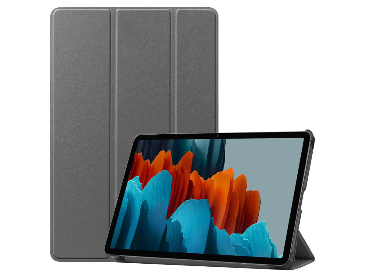 Smart Bookcase Grijs - Samsung Galaxy Tab S7 Hoesje