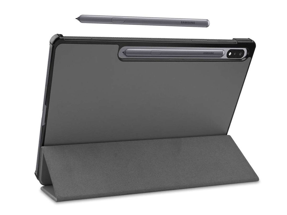 Smart Bookcase Grijs - Samsung Galaxy Tab S7+ Hoesje