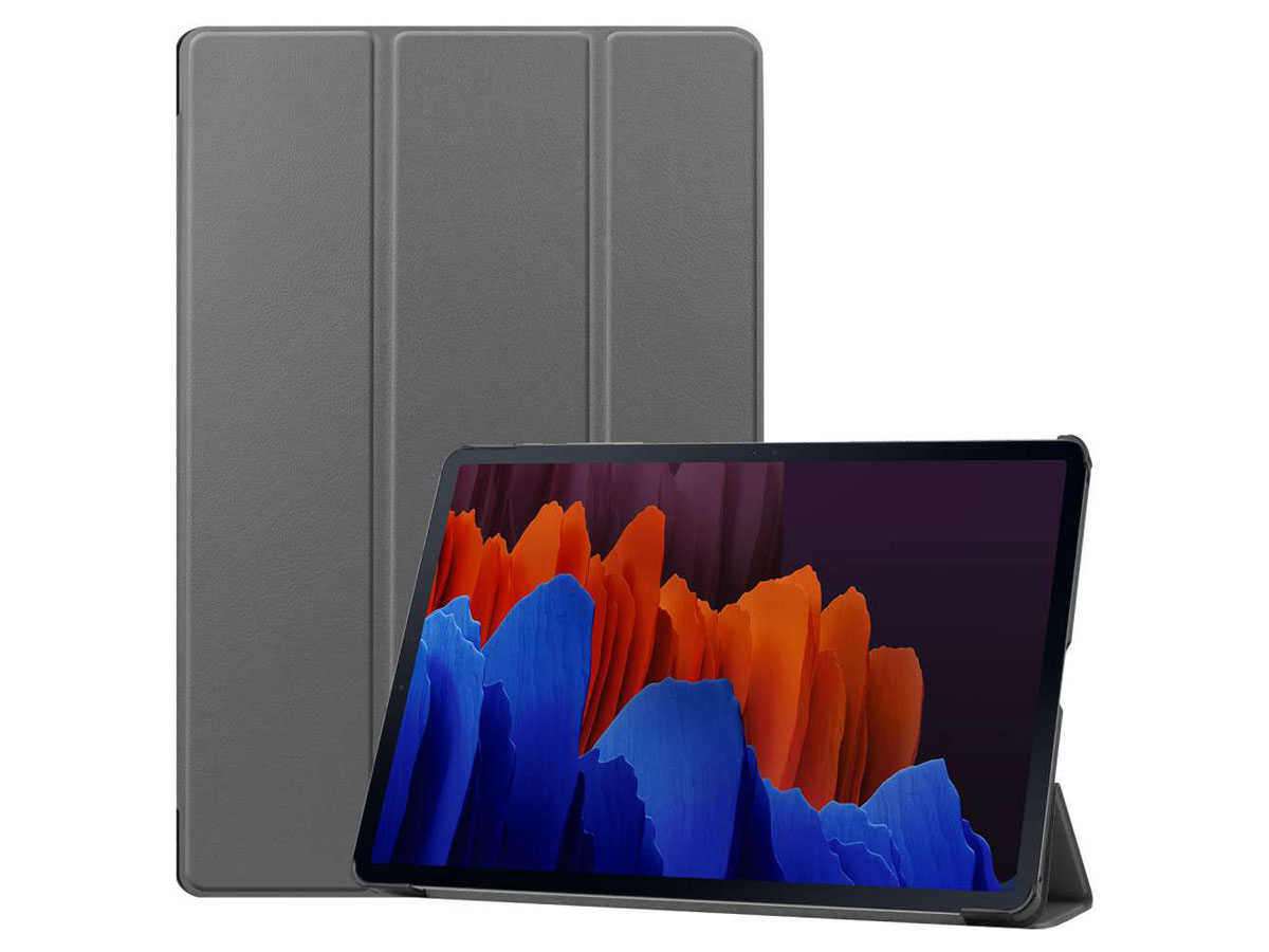 Smart Bookcase Grijs - Samsung Galaxy Tab S7+ Hoesje