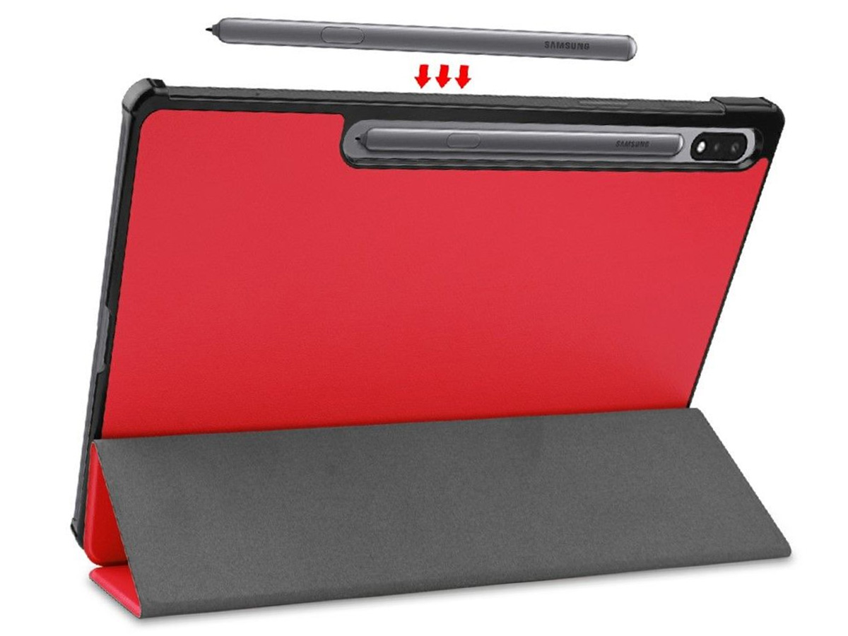 Just in Case Smart Folio Rood - Samsung Galaxy Tab S9 / S9 FE Hoesje