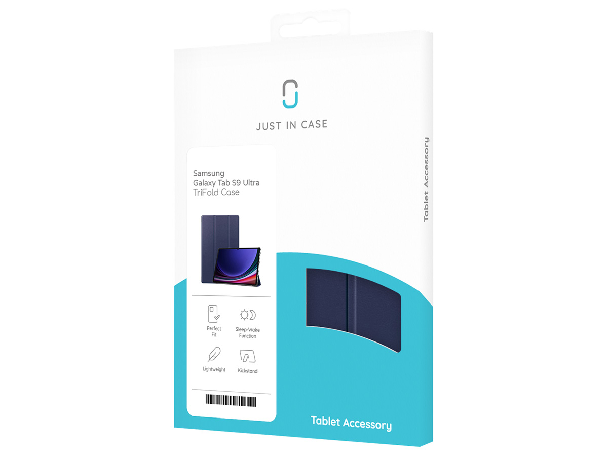 Just in Case Smart Folio Blauw - Samsung Galaxy Tab S10 Ultra/S9 Ultra Hoesje