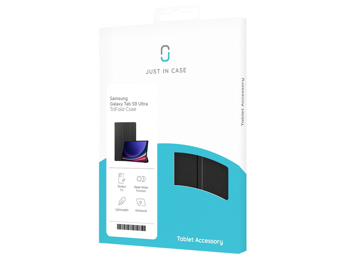 Just in Case Smart Folio Zwart - Samsung Galaxy Tab S9 Ultra Hoesje