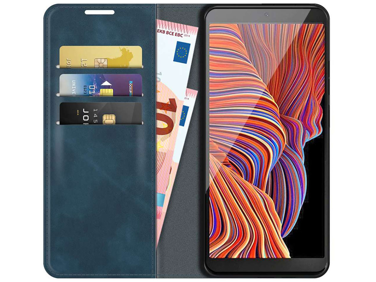Just in Case Magnetic BookCase Blauw - Samsung Galaxy Xcover 5 hoesje