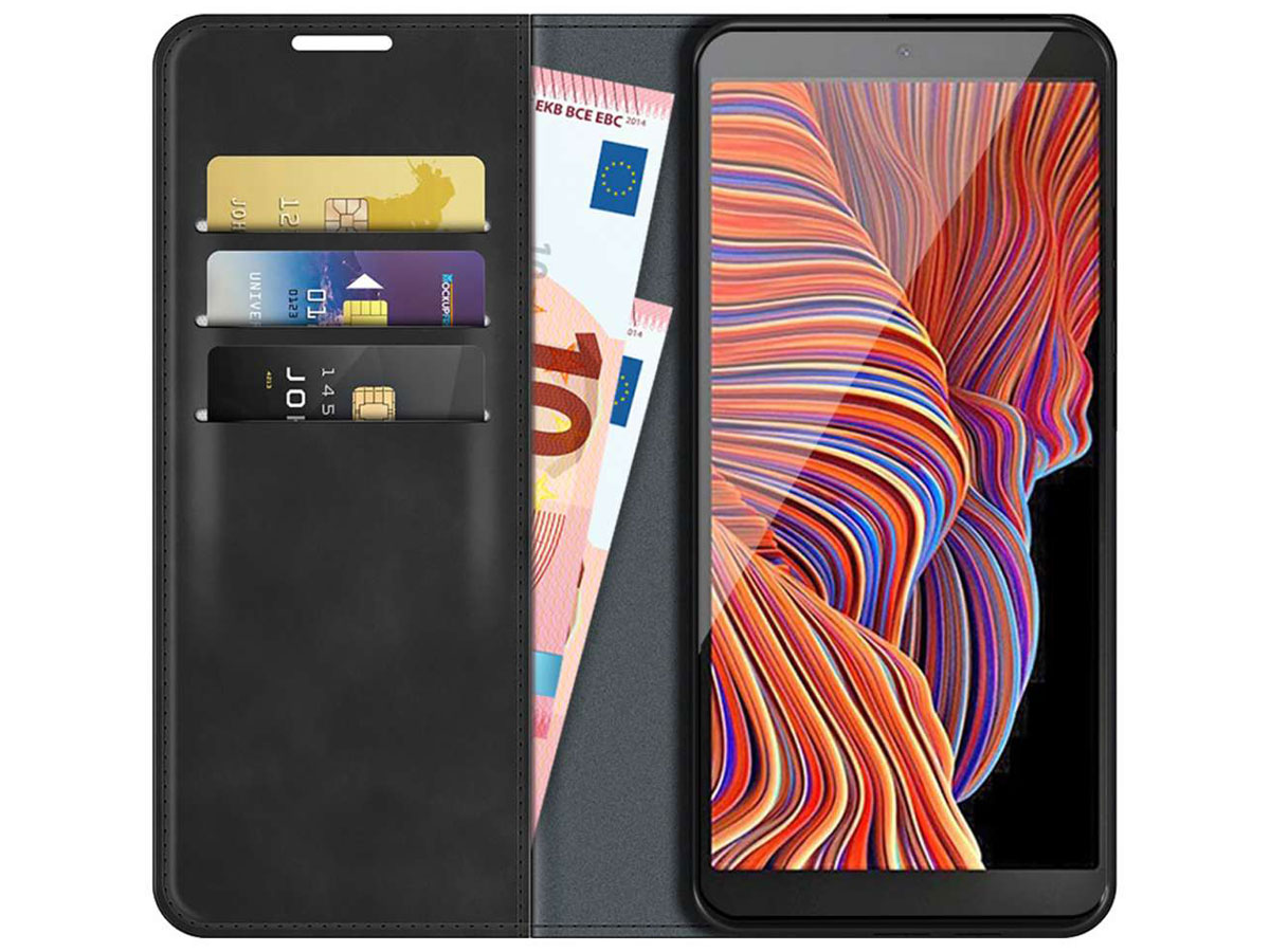 Just in Case Magnetic BookCase Zwart - Samsung Galaxy Xcover 5 hoesje