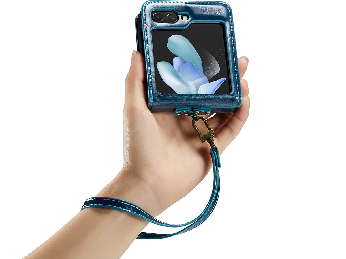 CaseMania Hang Case Blauw - Samsung Galaxy Z Flip 5 hoesje