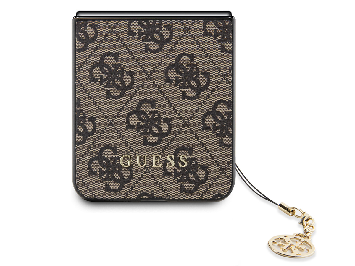 Guess Monogram Charm Case Bruin - Samsung Galaxy Z Flip 5 hoesje