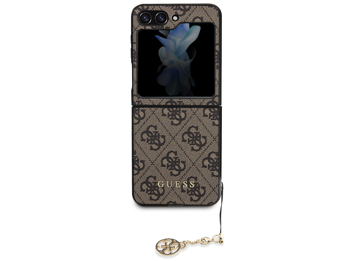 Guess Monogram Charm Case Bruin - Samsung Galaxy Z Flip 5 hoesje