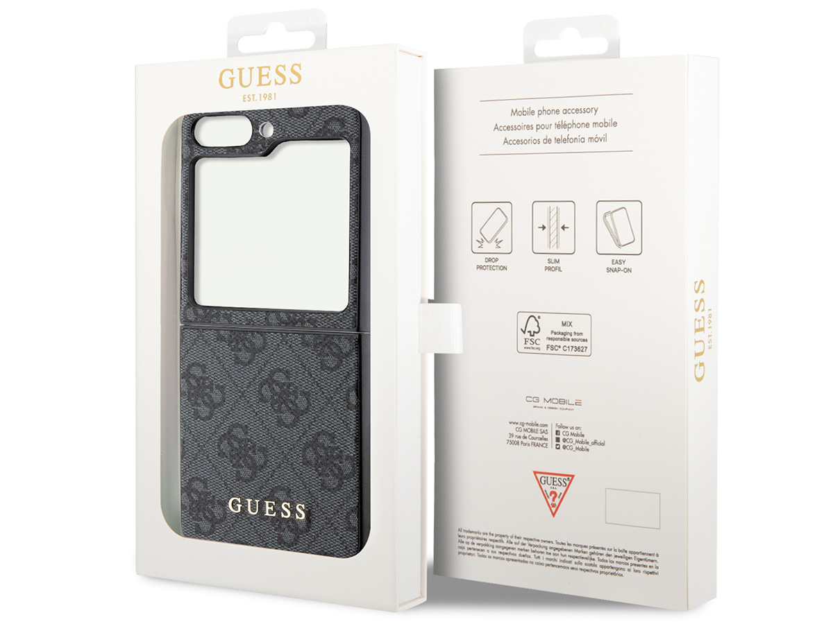 Guess Monogram Charm Case Grijs - Samsung Galaxy Z Flip 5 hoesje