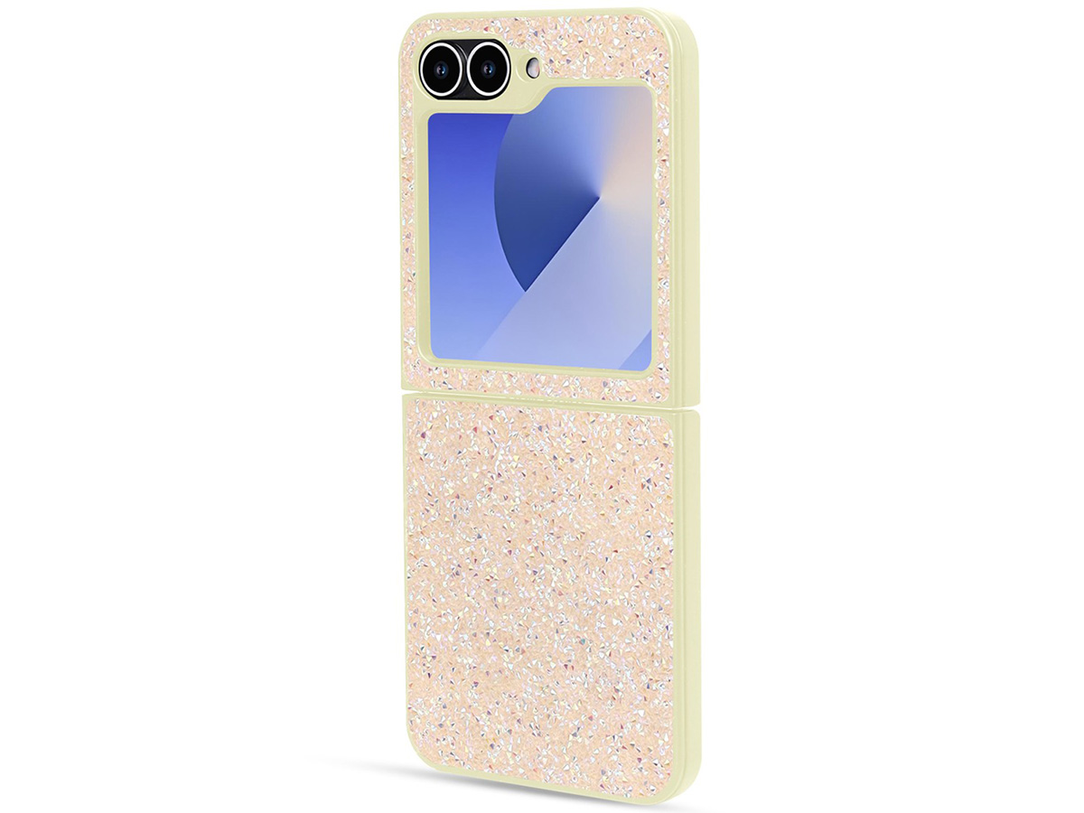 CaseMania Diamond Inlay Case Goud - Samsung Galaxy Z Flip 6 hoesje