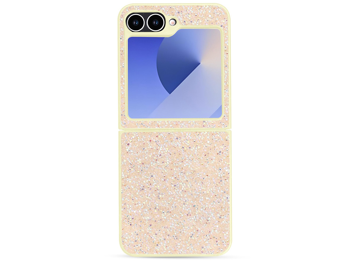 CaseMania Diamond Inlay Case Goud - Samsung Galaxy Z Flip 6 hoesje