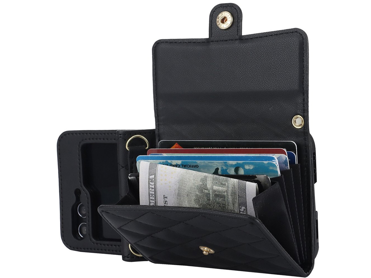 CaseBoutique Samsung Galaxy Z Flip 7 FE hoesje - Koord Case Quilted Zwart