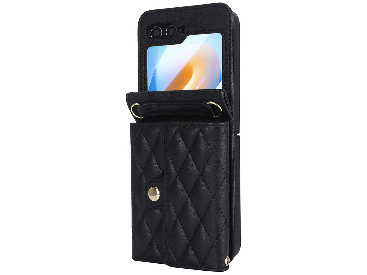 CaseBoutique Samsung Galaxy Z Flip 7 FE hoesje - Koord Case Quilted Zwart