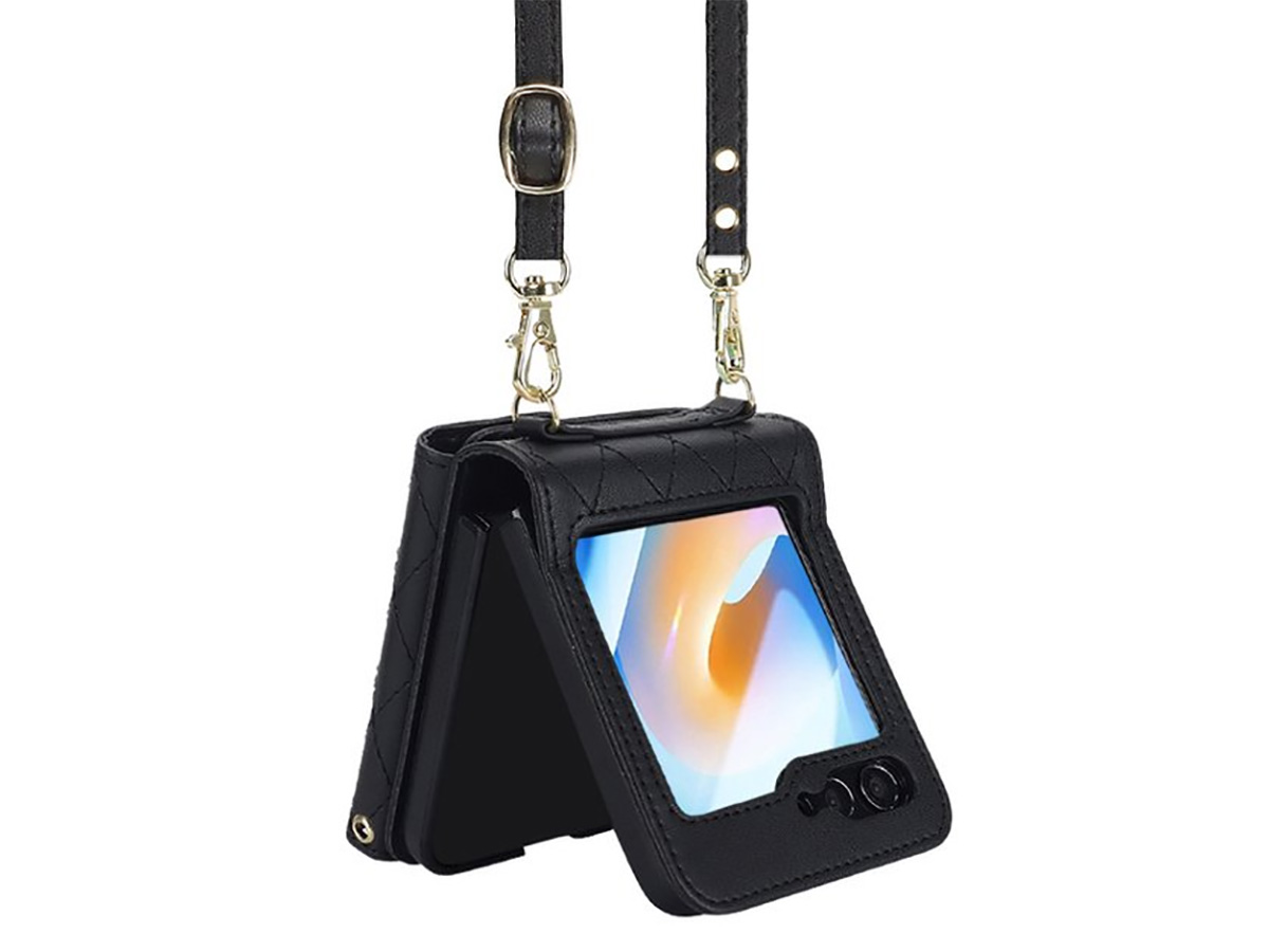 CaseBoutique Samsung Galaxy Z Flip 7 FE hoesje - Koord Case Quilted Zwart