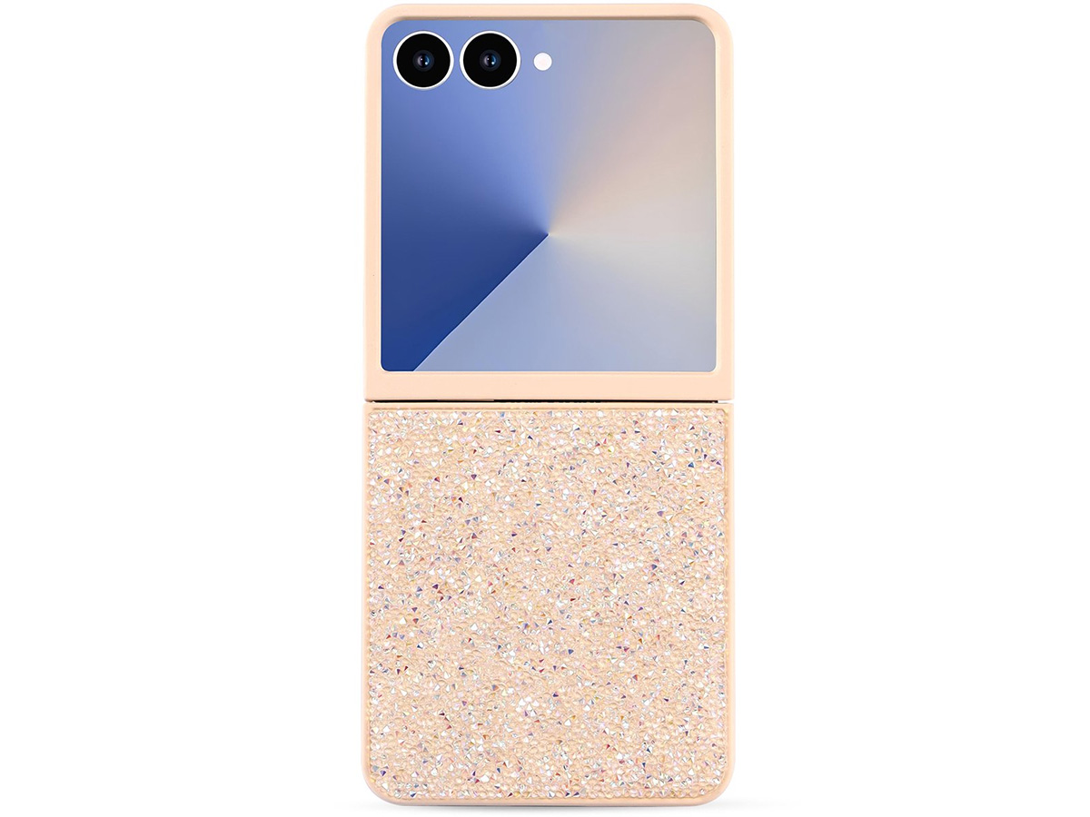 CaseMania Diamond Inlay Case Goud - Samsung Galaxy Z Flip 7 hoesje