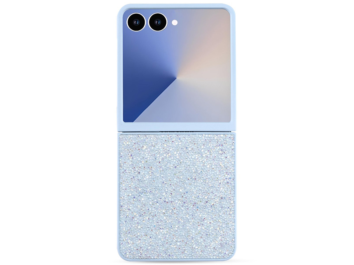 CaseMania Diamond Inlay Case Blauw - Samsung Galaxy Z Flip 7 hoesje