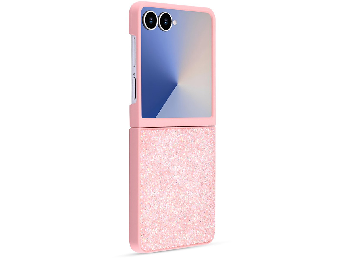 CaseMania Diamond Inlay Case Roze - Samsung Galaxy Z Flip 7 hoesje