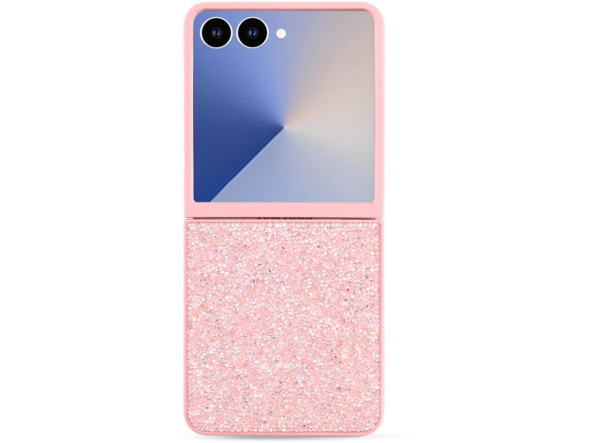 CaseMania Diamond Inlay Case Roze - Samsung Galaxy Z Flip 7 hoesje