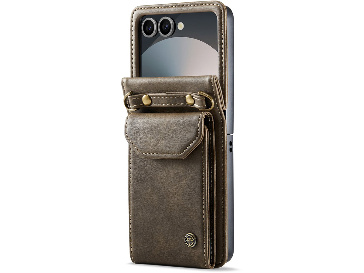 CaseMania Crossbody Koord Case Bruin - Samsung Galaxy Z Flip 7 hoesje