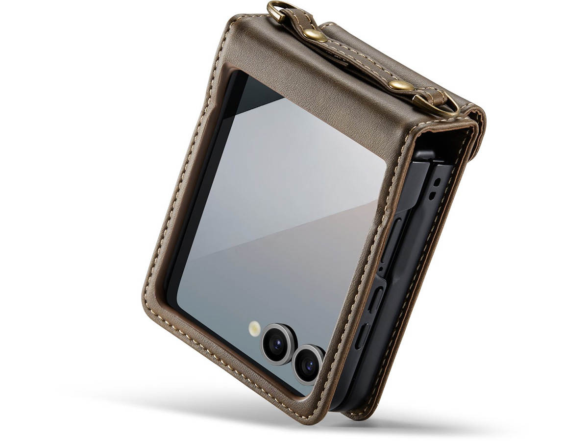 CaseMania Crossbody Koord Case Bruin - Samsung Galaxy Z Flip 7 hoesje