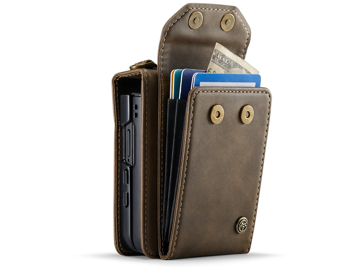 CaseMania Crossbody Koord Case Bruin - Samsung Galaxy Z Flip 7 hoesje
