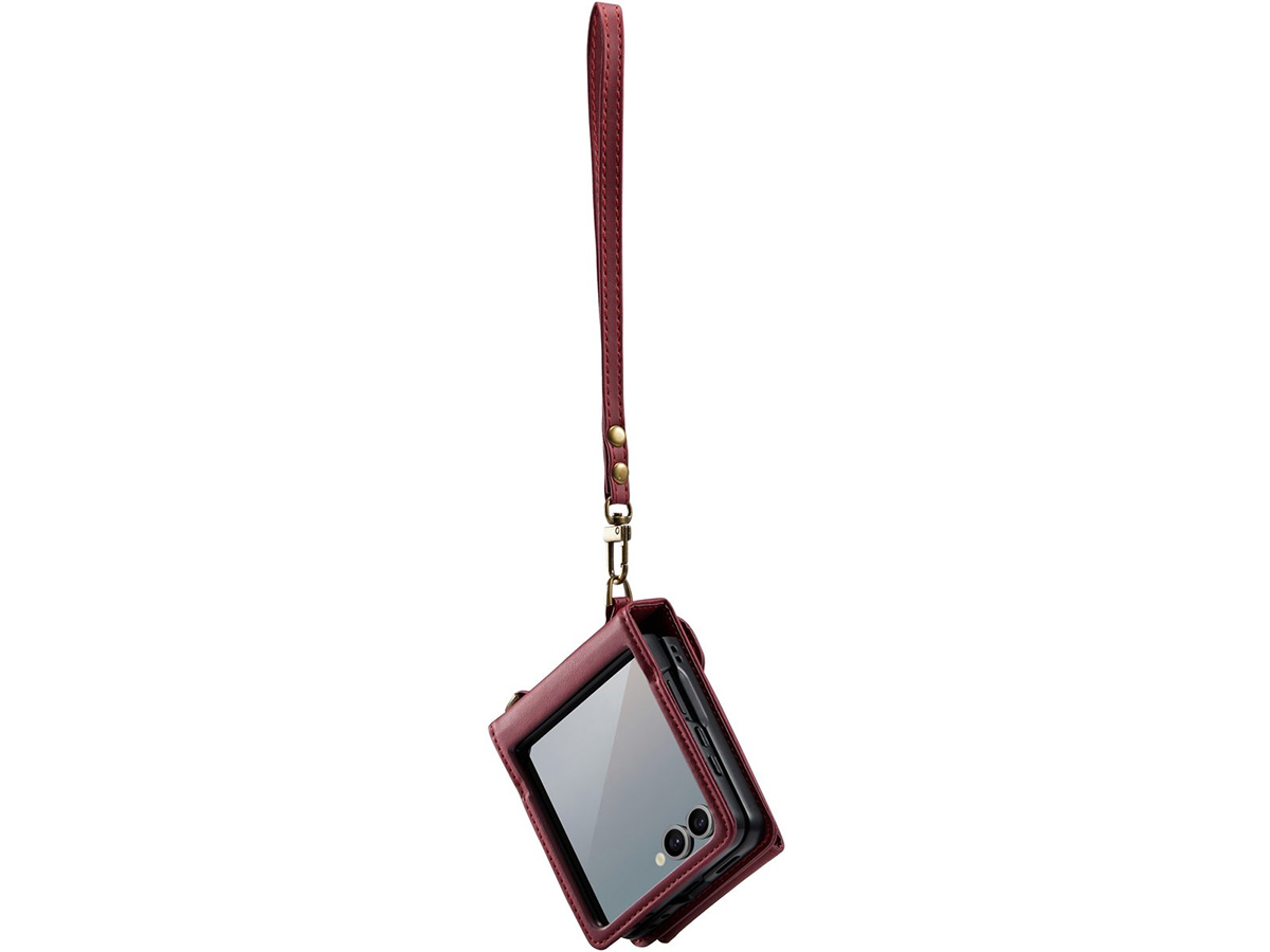 CaseMania Crossbody Koord Case Rood - Samsung Galaxy Z Flip 7 hoesje