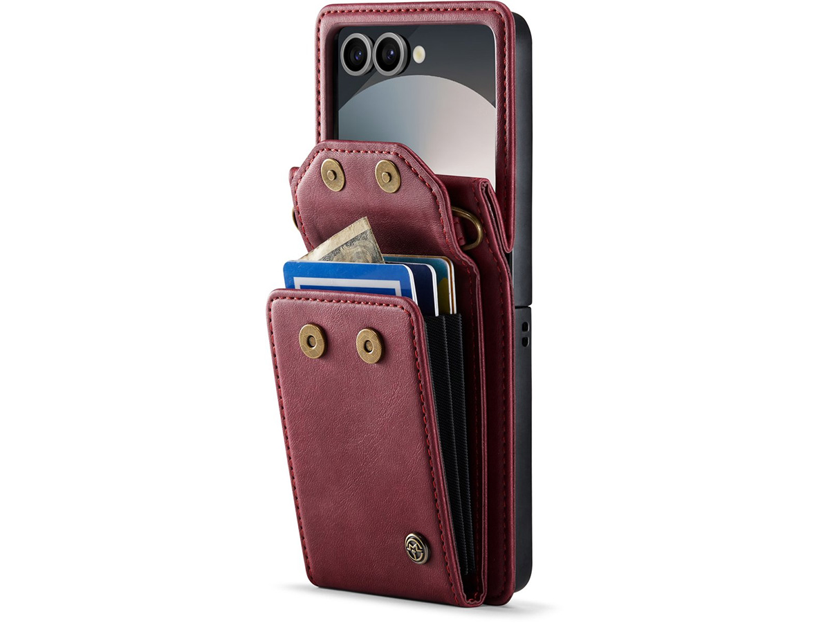 CaseMania Crossbody Koord Case Rood - Samsung Galaxy Z Flip 7 hoesje
