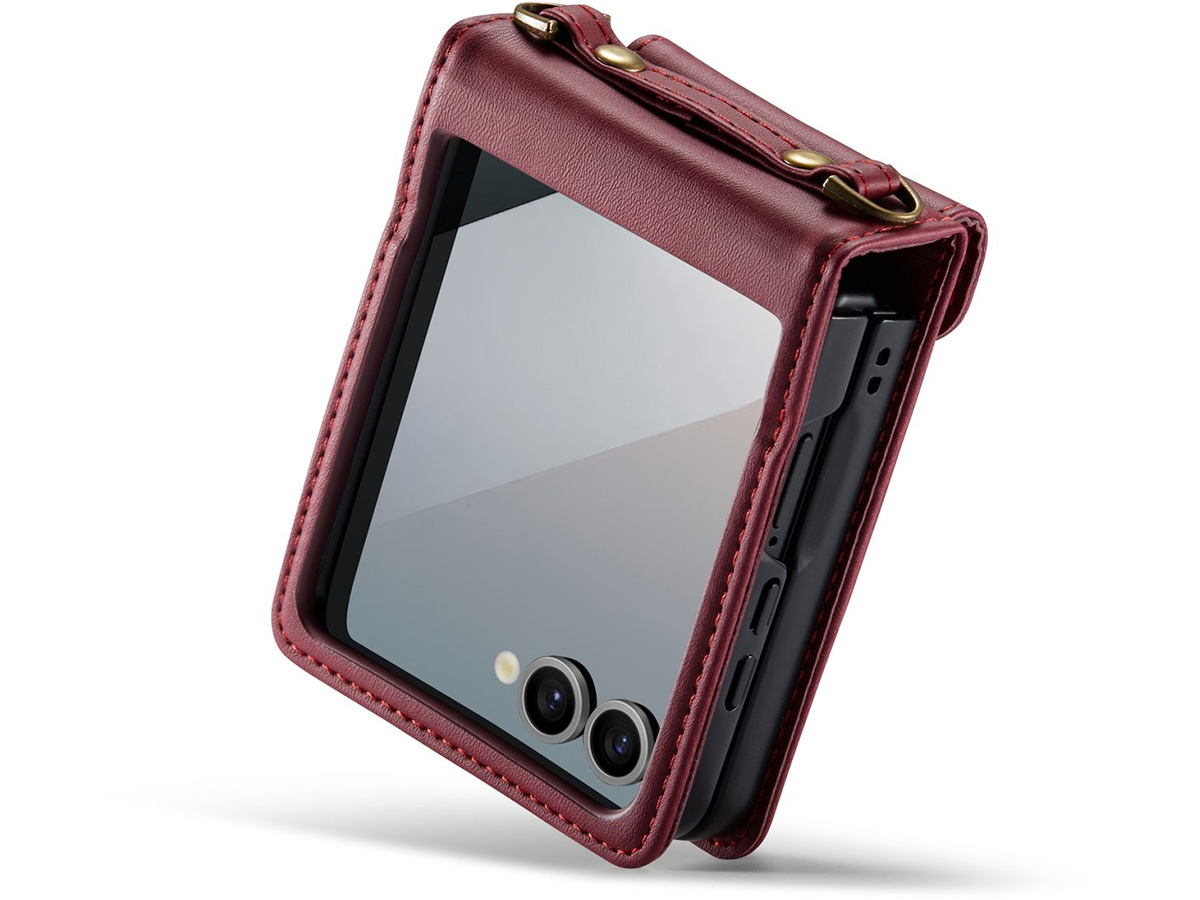 CaseMania Crossbody Koord Case Rood - Samsung Galaxy Z Flip 7 hoesje