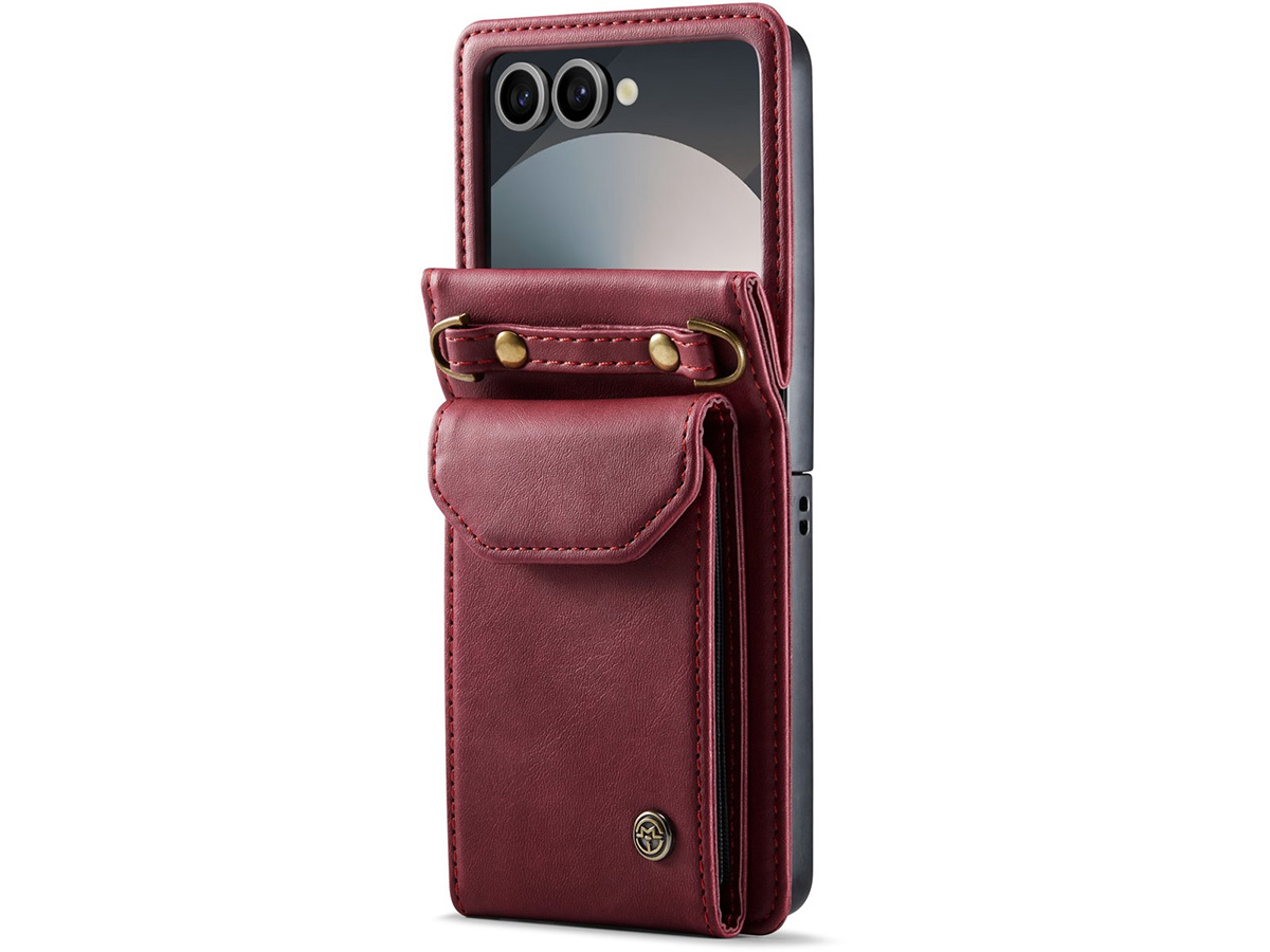 CaseMania Crossbody Koord Case Rood - Samsung Galaxy Z Flip 7 hoesje