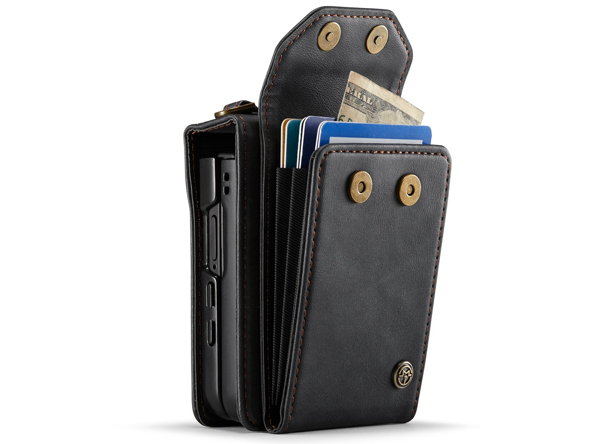 CaseMania Crossbody Koord Case Zwart - Samsung Galaxy Z Flip 7 hoesje