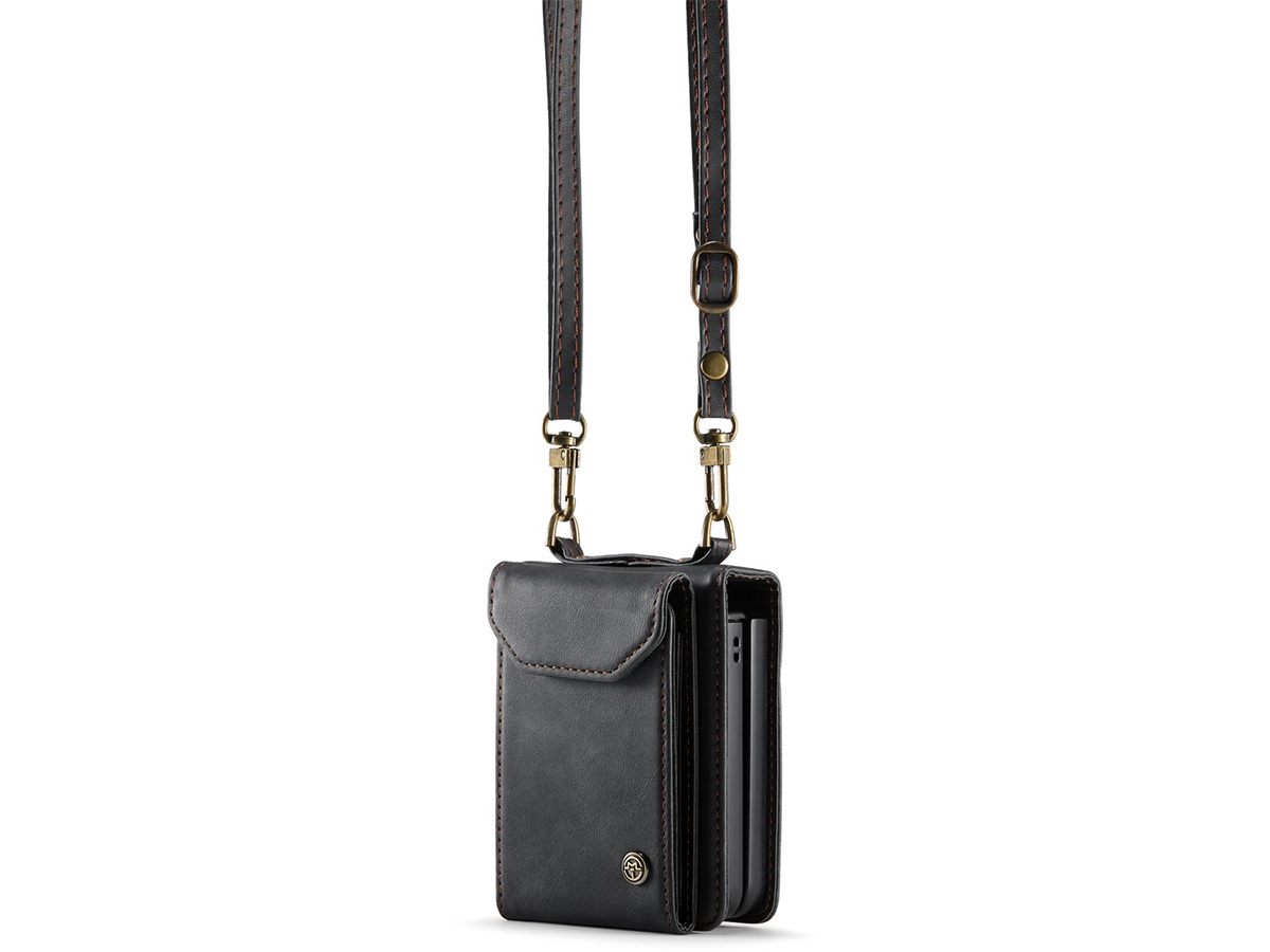 CaseMania Crossbody Koord Case Zwart - Samsung Galaxy Z Flip 7 hoesje