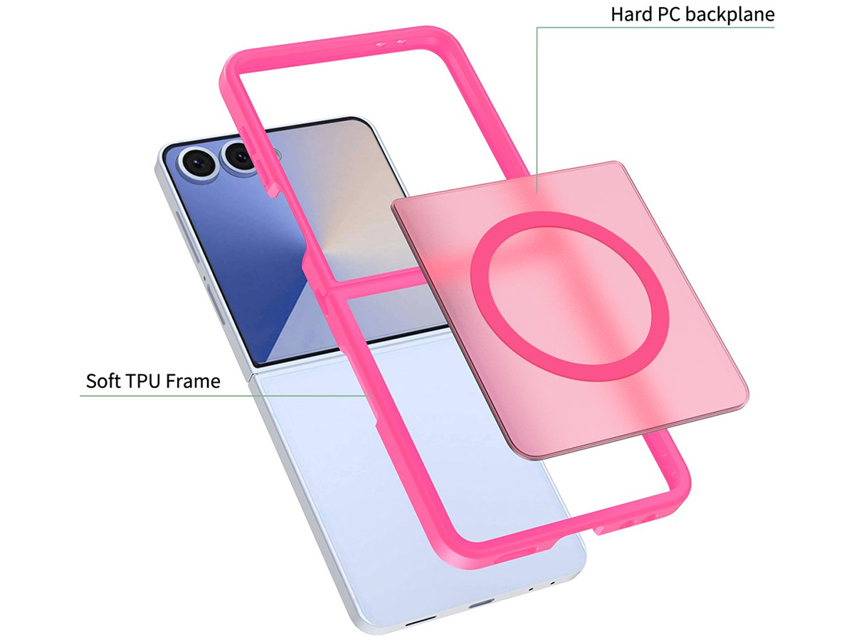 CaseMania Frozen MagSafe Case Fuchsia - Samsung Galaxy Z Flip 7 hoesje