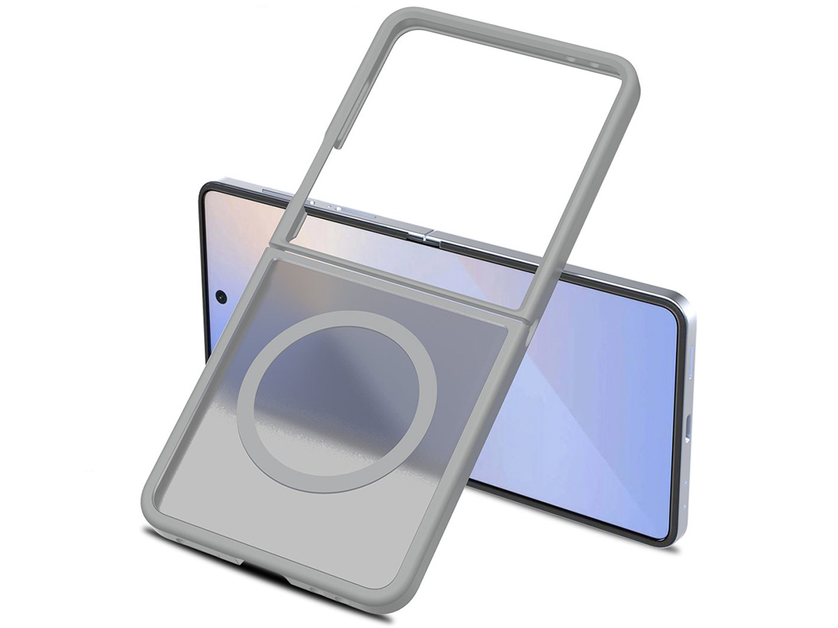 CaseMania Frozen MagSafe Case Grijs - Samsung Galaxy Z Flip 7 hoesje