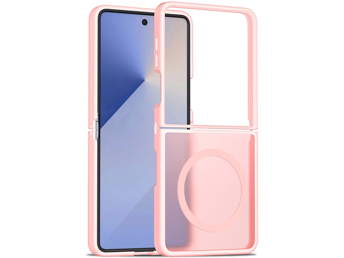 CaseMania Frozen MagSafe Case Roze - Samsung Galaxy Z Flip 7 hoesje