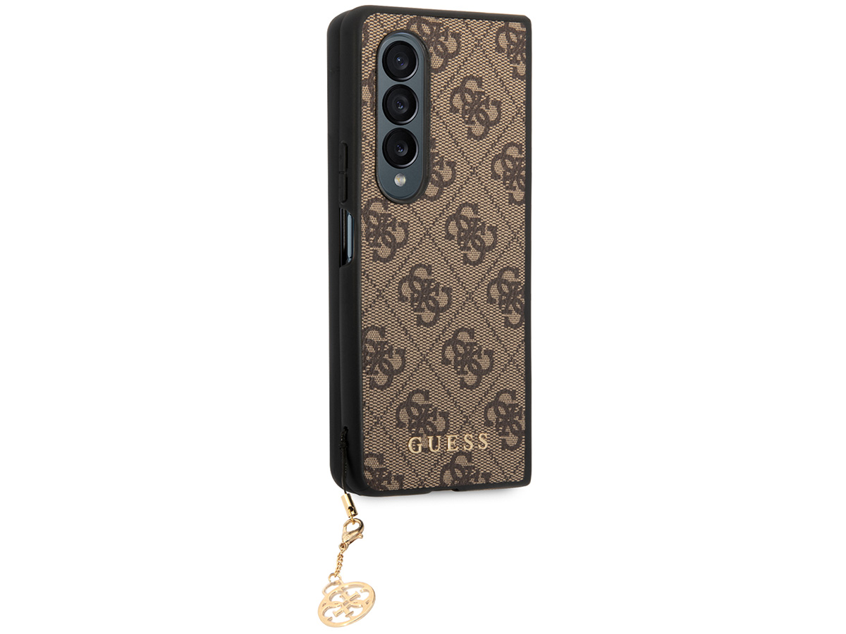 Guess Monogram Charm Case Bruin - Samsung Galaxy Z Fold 4 hoesje