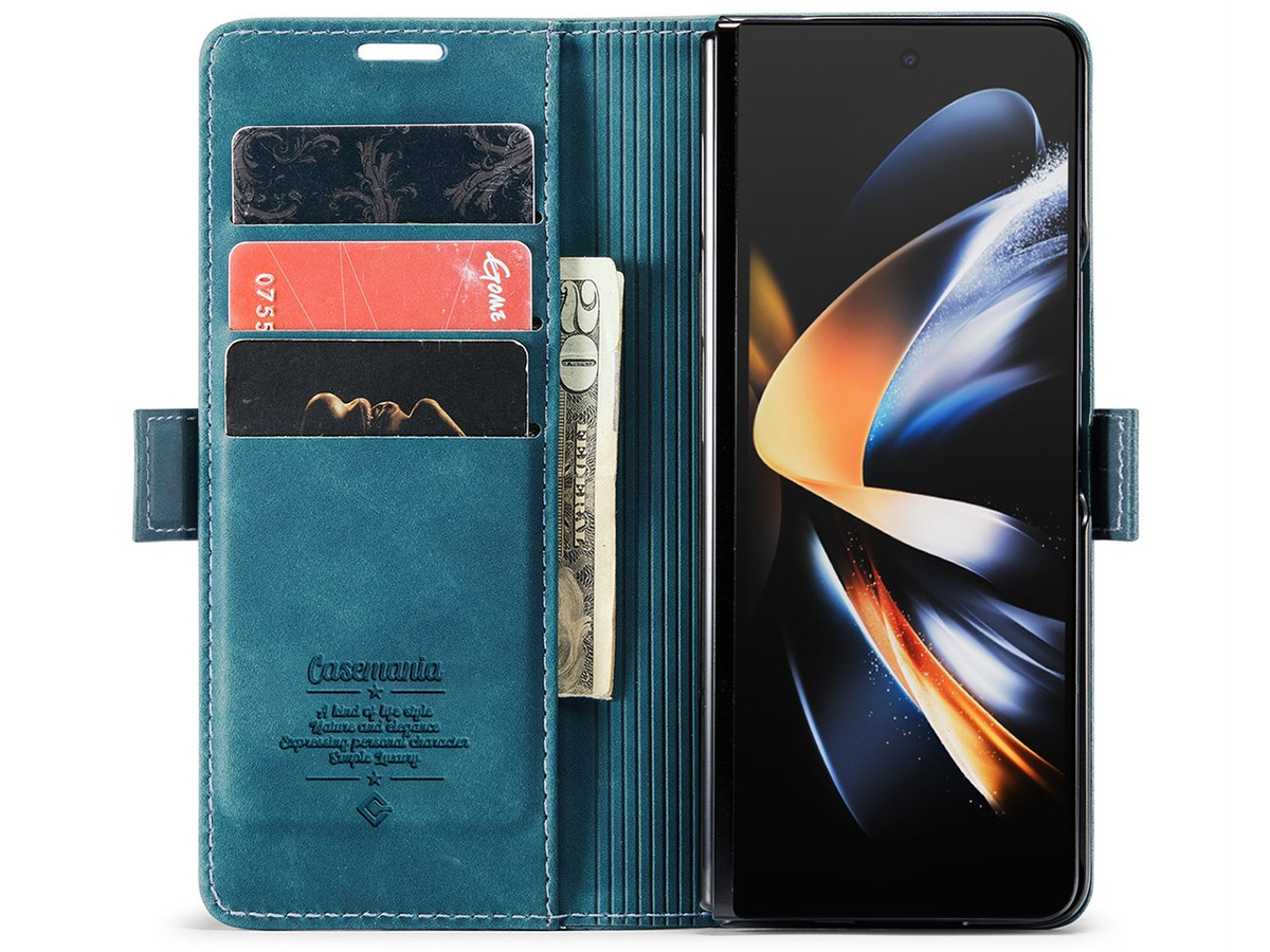 CaseMania Vintage Slim Bookcase Groen - Samsung Galaxy Z Fold 5 hoesje