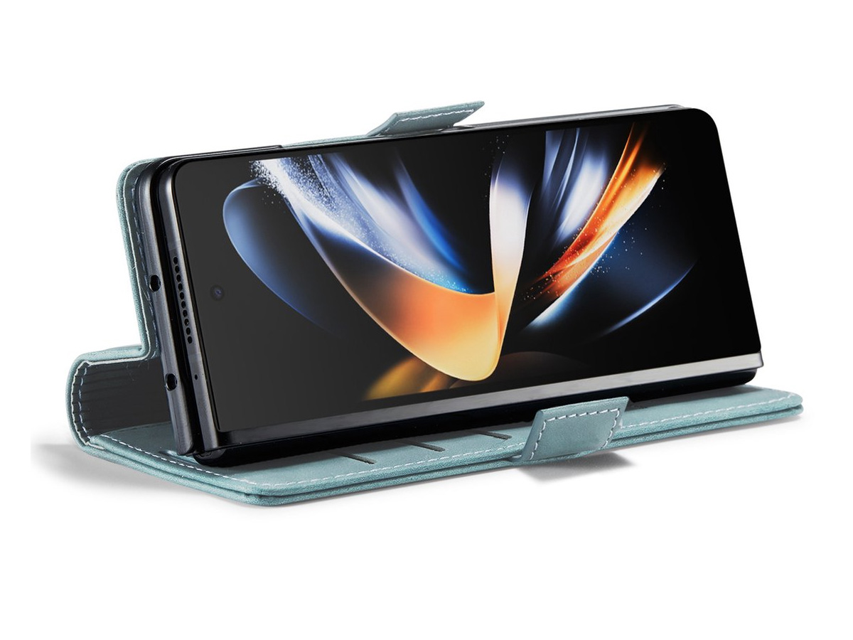 CaseMania Vintage Slim Bookcase Aqua - Samsung Galaxy Z Fold 7 hoesje