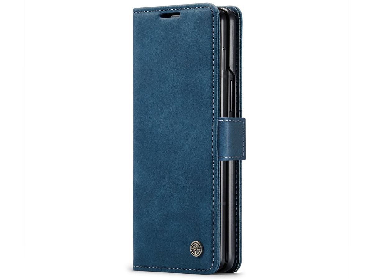 CaseMania Vintage Slim Bookcase Donkerblauw - Samsung Galaxy Z Fold 7 hoesje